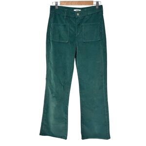 Mavi Green High Rise Flare Front Pocket Corduroy Pants Size 27